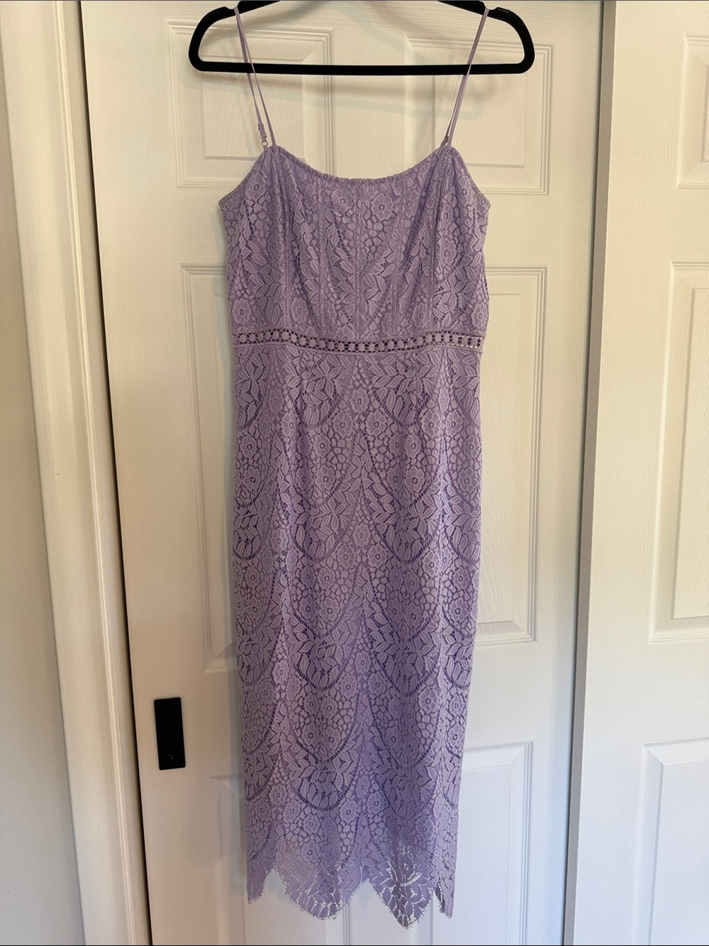 Nordstrom Lavender Lace Spaghetti-Strap Midi Dress